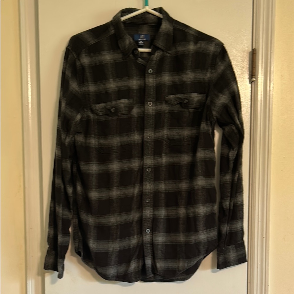 George Black and Gray Casual Button Down Shirt